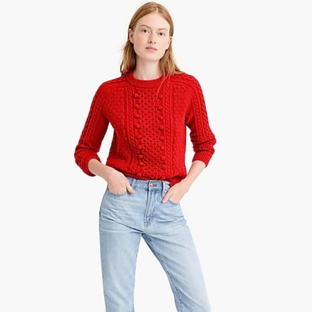 J.crew Popcorn Cable Knit Sweater